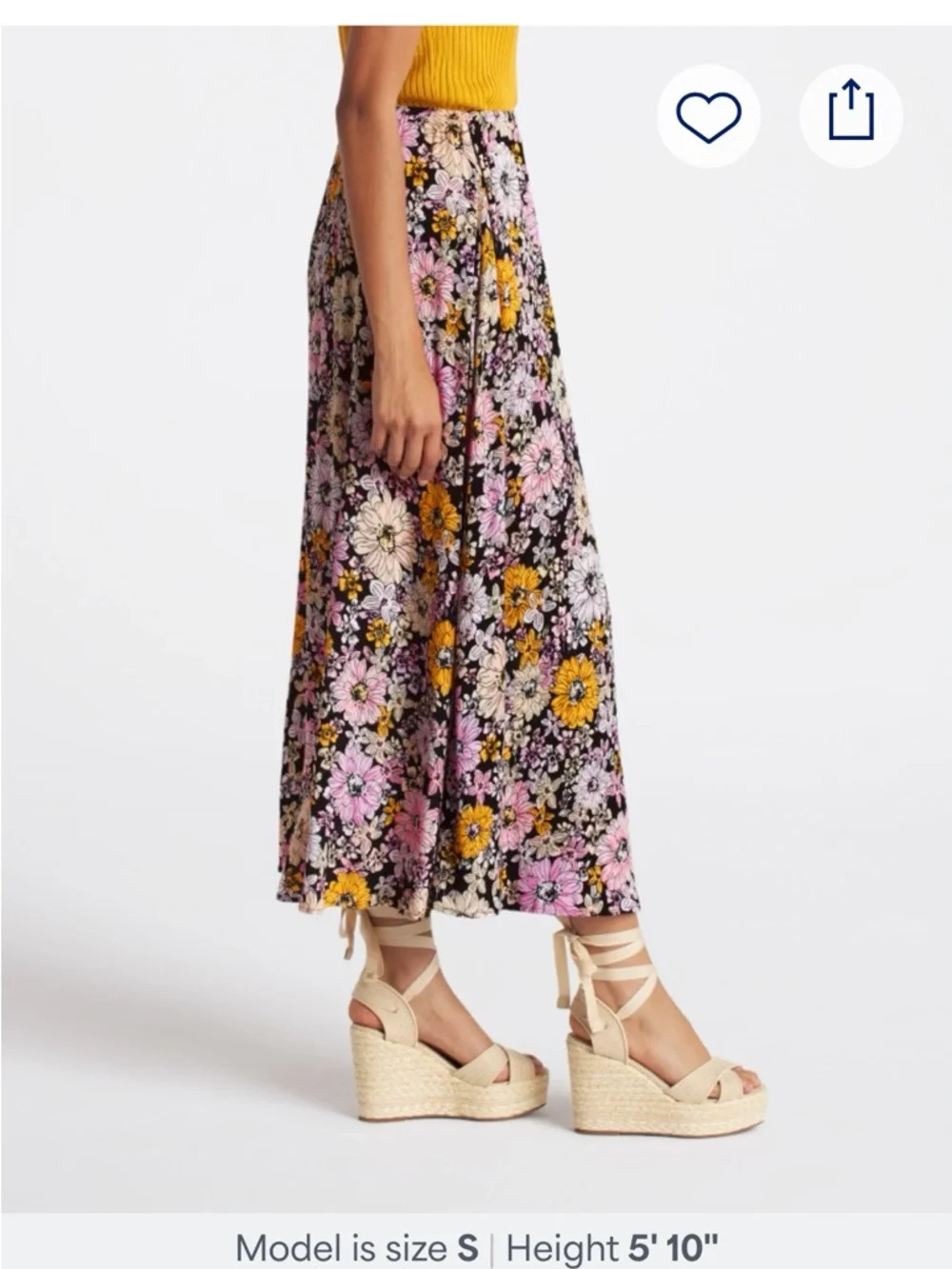 BB Dakota by Steve Madden Floral Maxi Skirt in Black, Pink, Yellow, Cream - Picture 4 of 5